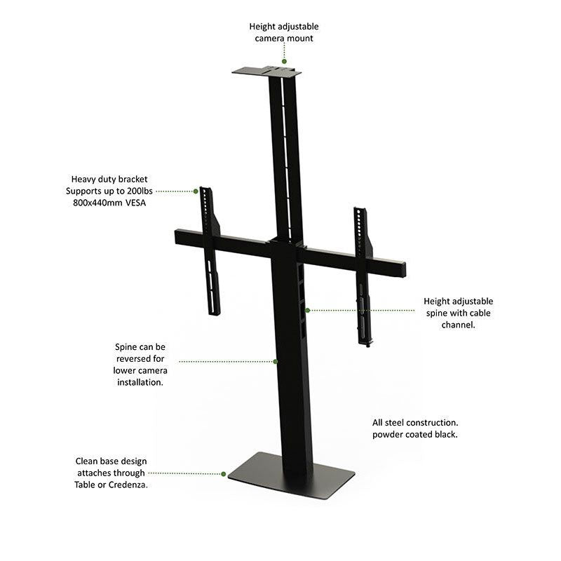 Audio Visual Furniture Single Display Bracket for Large Screens (Black) PM2-S