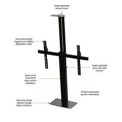 Audio Visual Furniture Single Display Bracket for Large Screens (Black) PM2-S