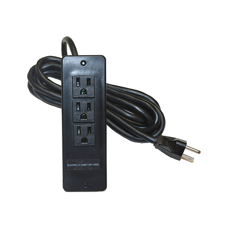 Audio Visual Furniture Mounted 3-outlet 120V Power Bar (Black) SF-PB3