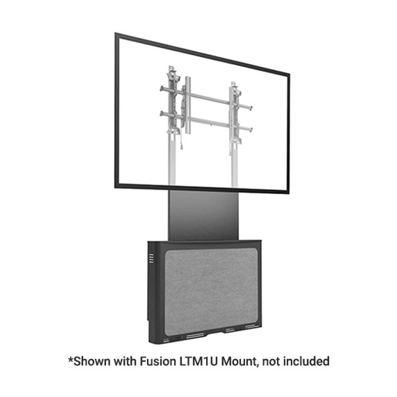 Chief Flat Panel Floor Support System, AVSFSS, display mounted above credenza front view