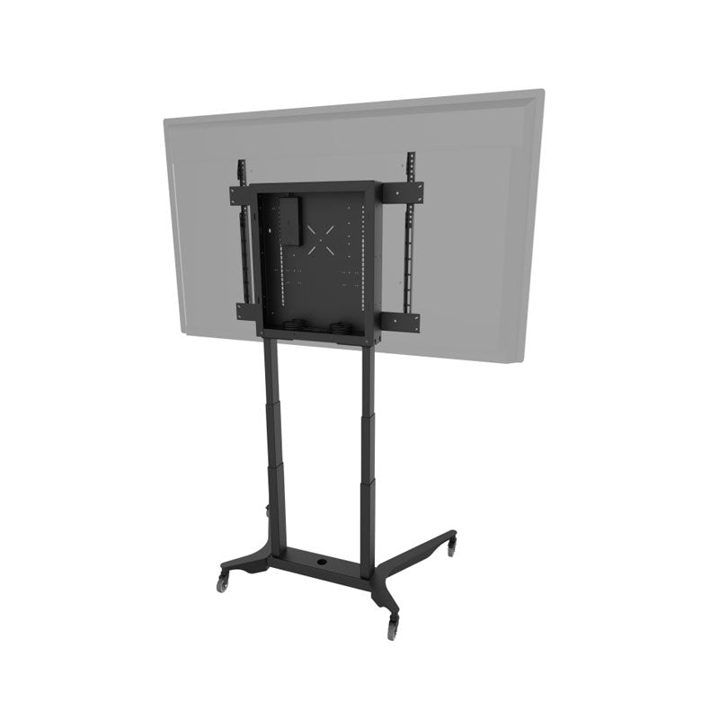iCartTX DynamiQ mCart II Height Adjust Motorized Cart IC-487A11011, mobile display stand rear view