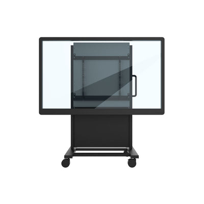 iCartTX DynamiQ 650 Height Adjust Cart IC-650CART-BUNDLE-180, mobile transparent display cart front view