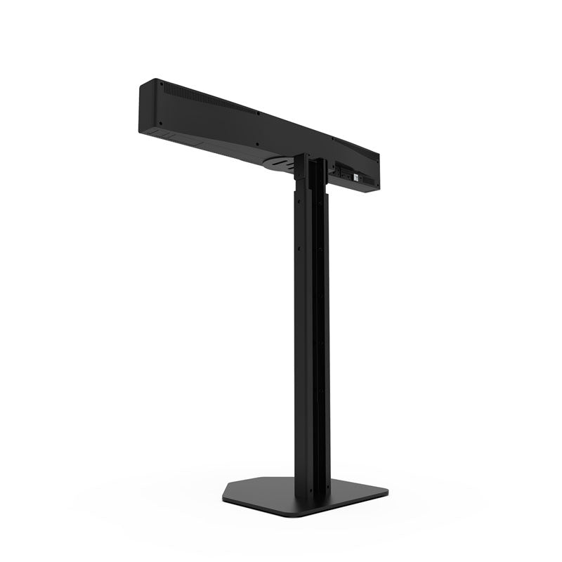 iCartTX Camera Floor Stand CAMERA-STAND-PTZ, soundbar floor stand in a rear three-quarter view