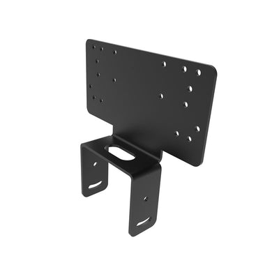 iCartTX Camera Floor Stand CAMERA-STAND-VB, black equipment mounting bracket in a rear three-quarter view