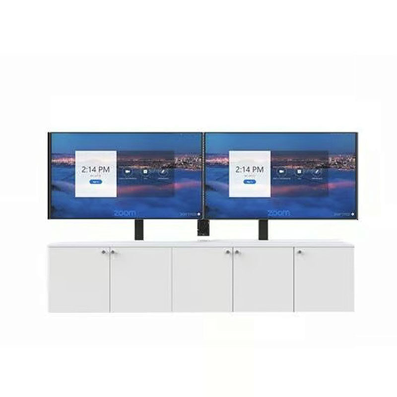 iCartTX Credenza CRED5L-DX, dual-display conference setup front view