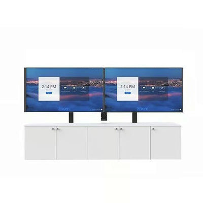 iCartTX Credenza CRED5L-DX, dual-display conference setup front view