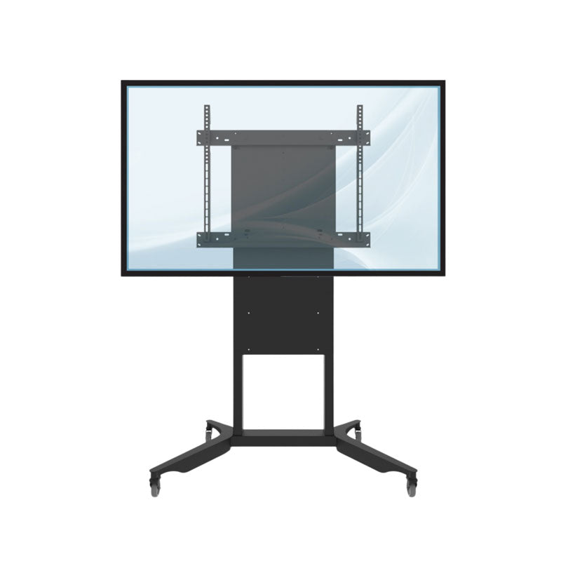 iCartTX DynamiQ Flex Two Fixed Position Cart D-FLEX-CART, mobile display stand front view with display