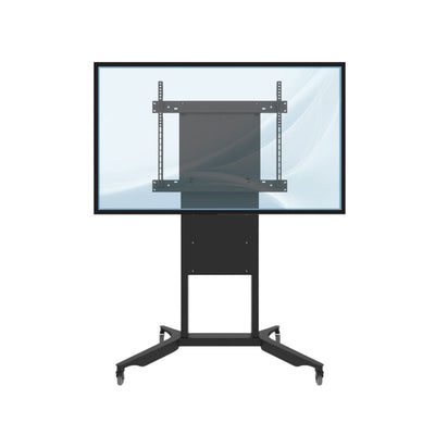 iCartTX DynamiQ Flex Two Fixed Position Cart D-FLEX-CART, mobile display stand front view with display