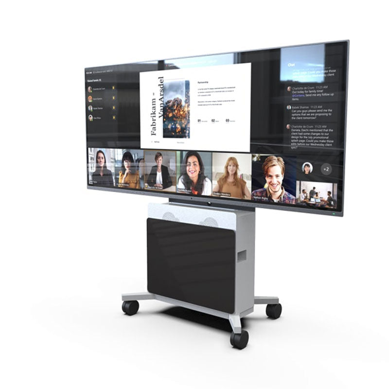 iCartTX Large Format Mobile AV Cart ELT-2100S-NOPSM, dual-display mobile presentation cart with screens