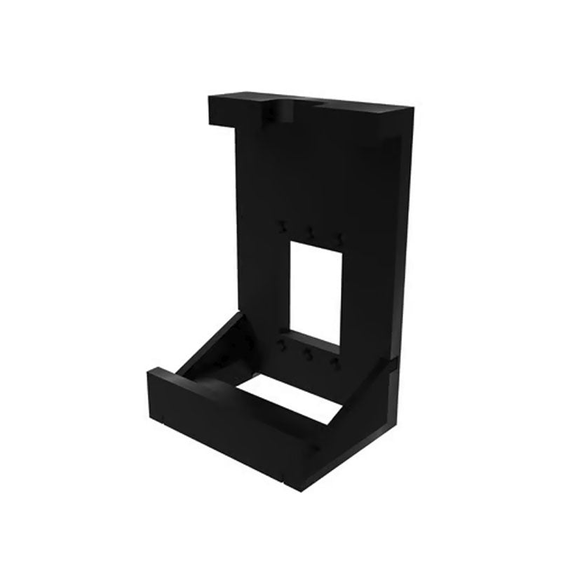 iCartTX Touch Panel Surface Wall Mount MAXHUB-SM, black terminal mount enclosure in a front three-quarter view