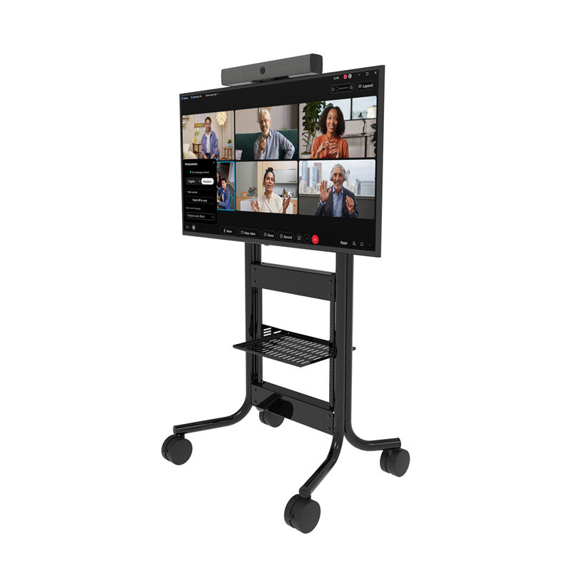 iCartTX Neat Bar and Bar Pro Mount NEAT-BRK-48, mobile video conferencing cart installed view