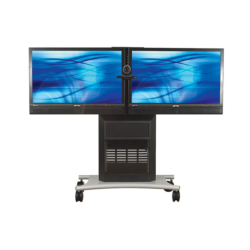 iCartTX Executive Series Mobile Media Cart (Dual 75 inch, 8RU) RPS-1000L
