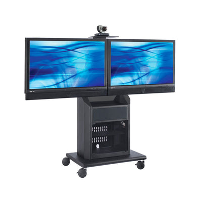 iCartTX Executive Series Mobile Media Cart (Dual 60 inch, 9RU) RPS-800L