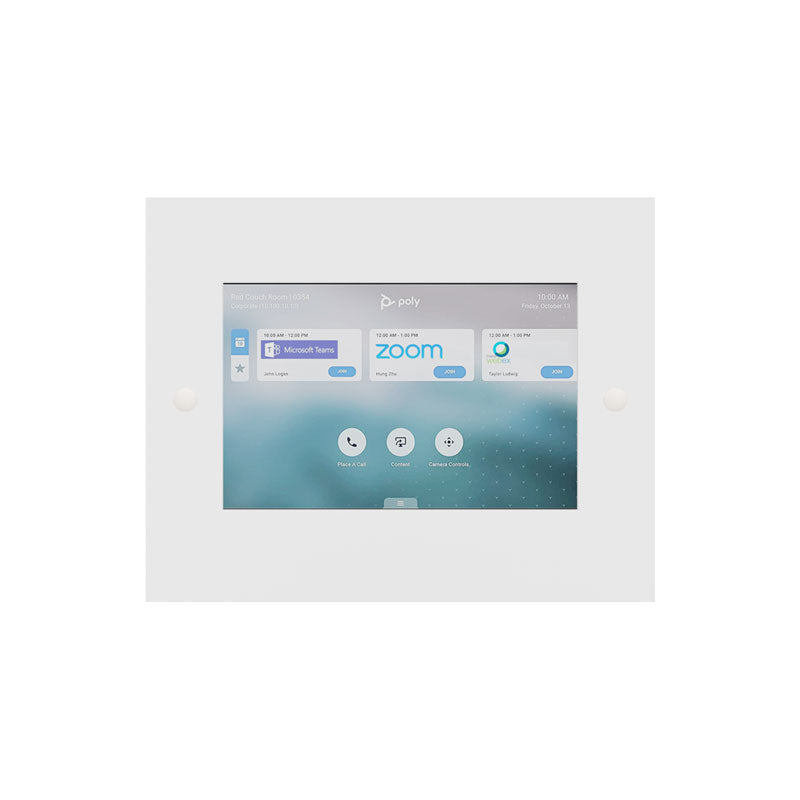 iCartTX Poly TC10 In-Wall Mount TC10-WMP, touchscreen control panel, front view