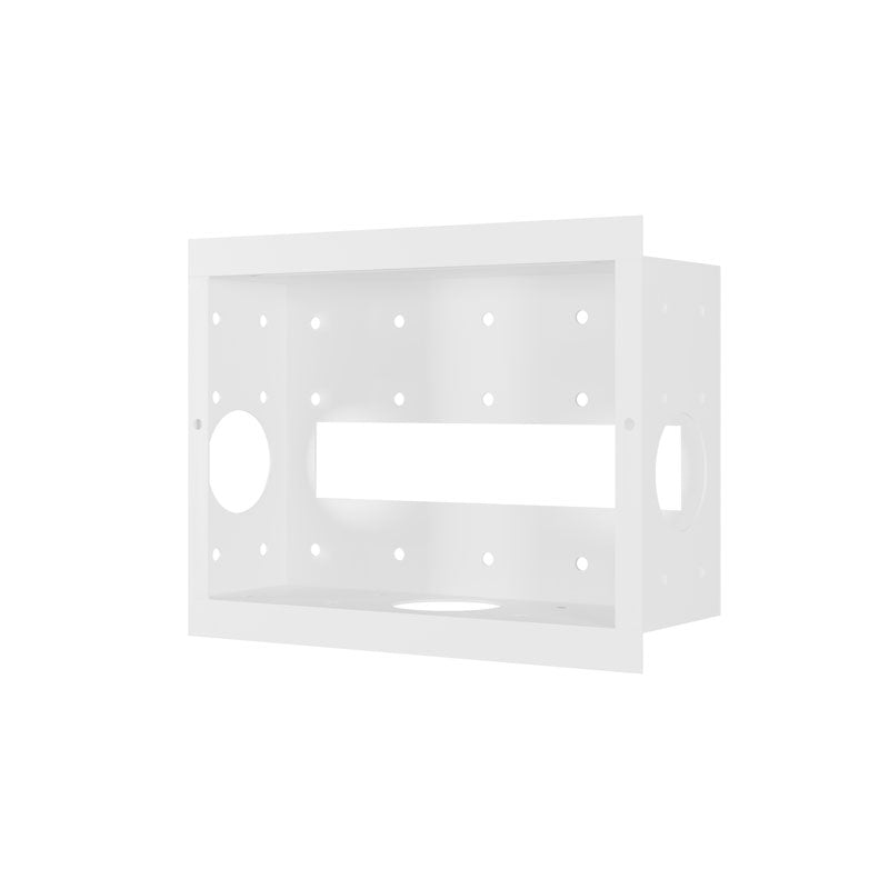 iCartTX Poly TC10 In-Wall Mount TC10-WMP, white equipment enclosure, perspective view