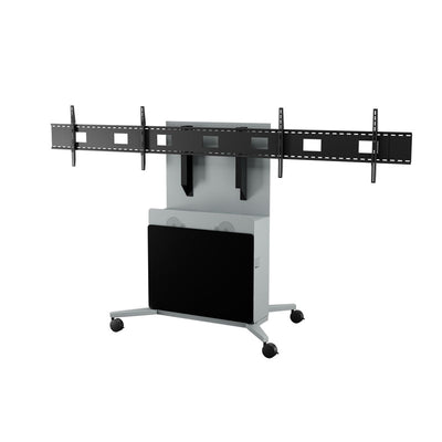 iCartTX Dual Large Format Display Mount VMPU-100L-120, mobile multi-display stand with upper and lower screens