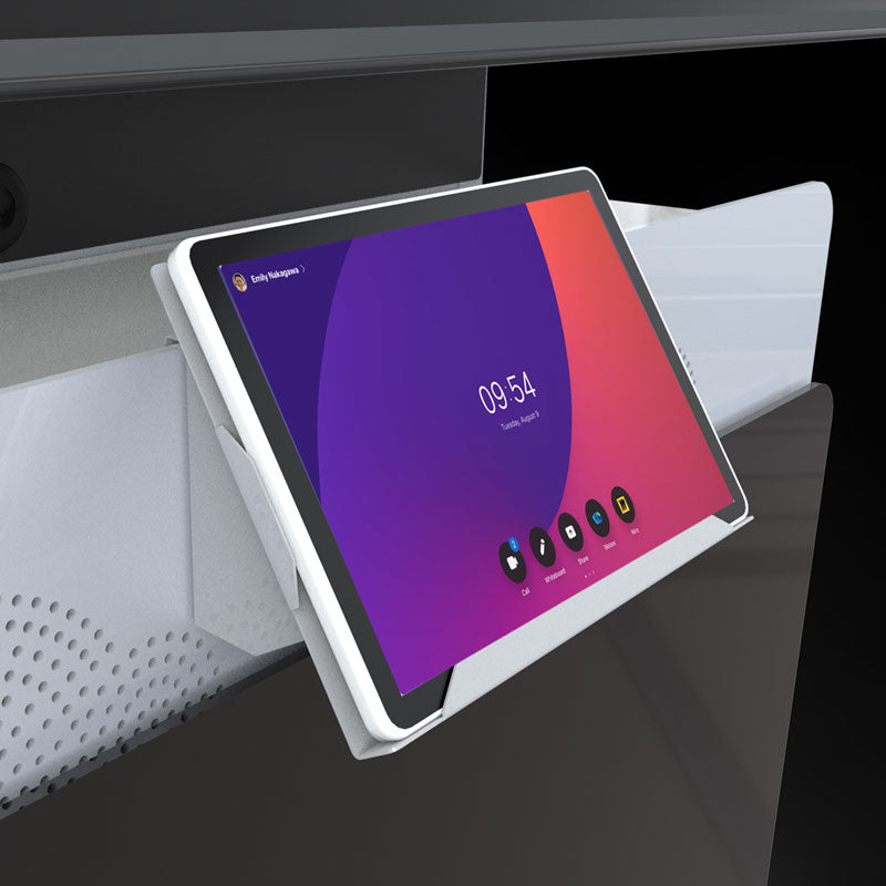 iCartTX Cisco Cradle CN-MNTKIT, tablet installed in holder behind display