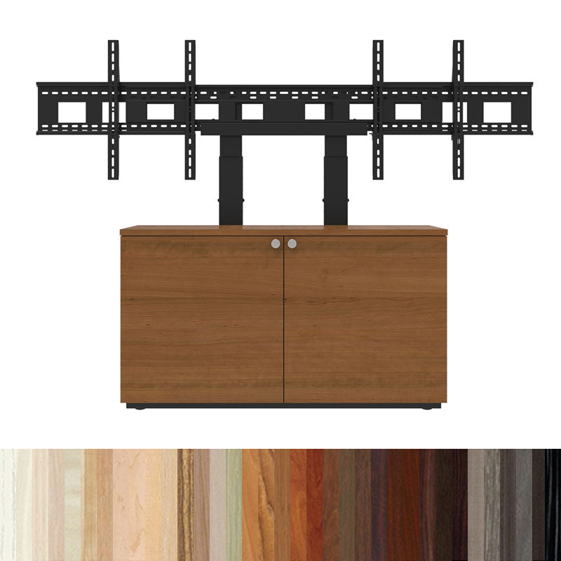 iCartTX Thin Credenza (Dual Mount, 2x 3U, 2 Bay, Laminate) CRED2LTHIN-D