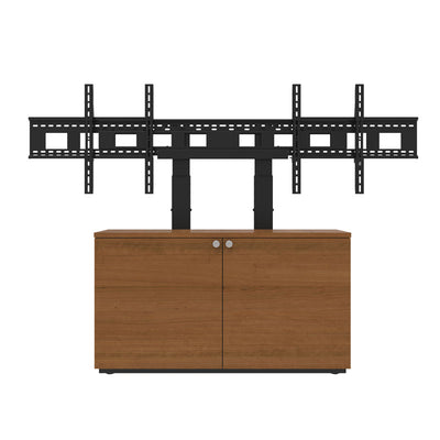 iCartTX Thin Credenza CRED2LTHIN-D, dual-display credenza stand front view