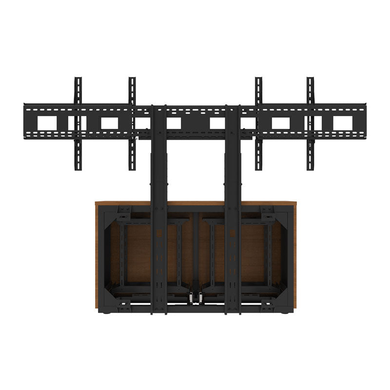 iCartTX Thin Credenza CRED2LTHIN-D, dual-display credenza stand rear view