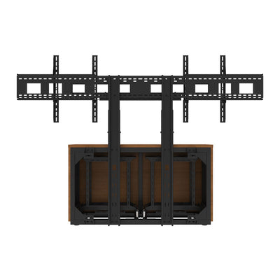 iCartTX Thin Credenza CRED2LTHIN-D, dual-display credenza stand rear view