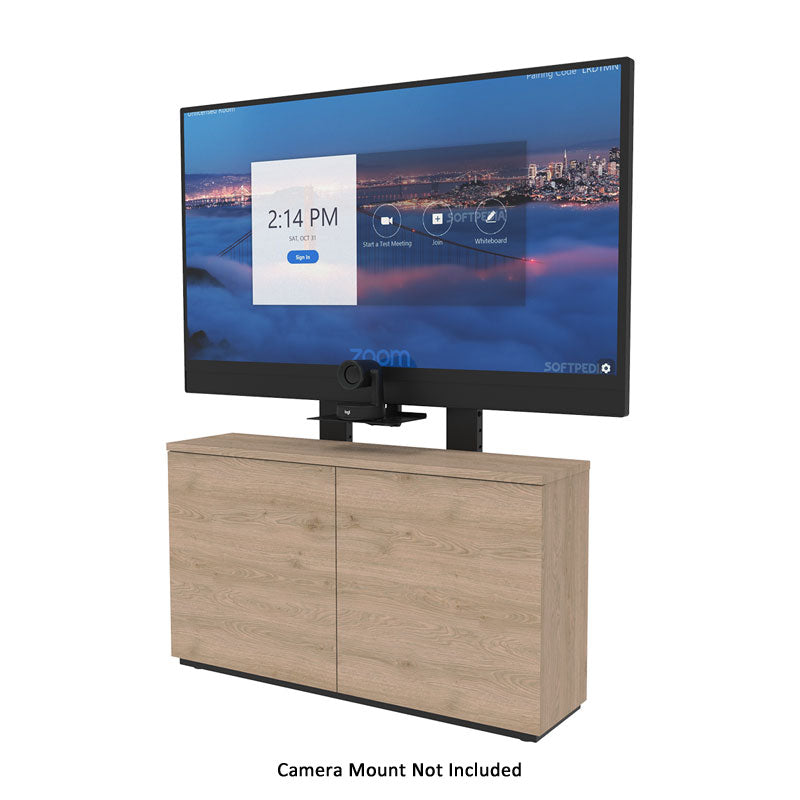iCartTX Thin Credenza CRED2LTHIN-D, single-display credenza stand front view