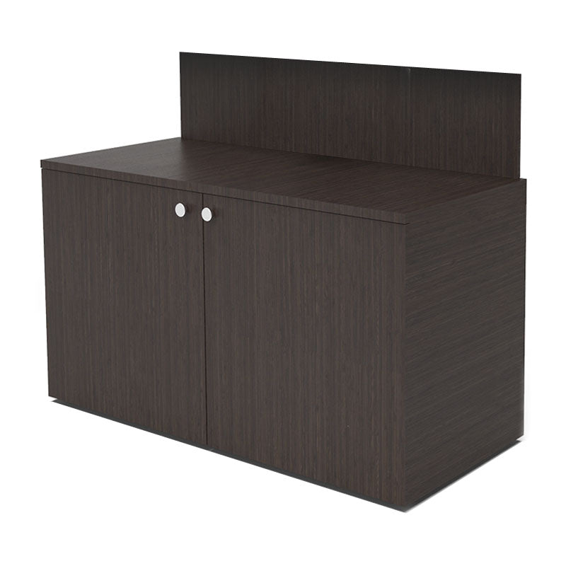 iCartTX Credenza Cover Panel CRED2-PP-L, dark wood lectern rear view
