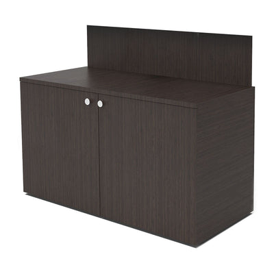 iCartTX Credenza Cover Panel CRED2-PP-L, dark wood lectern rear view