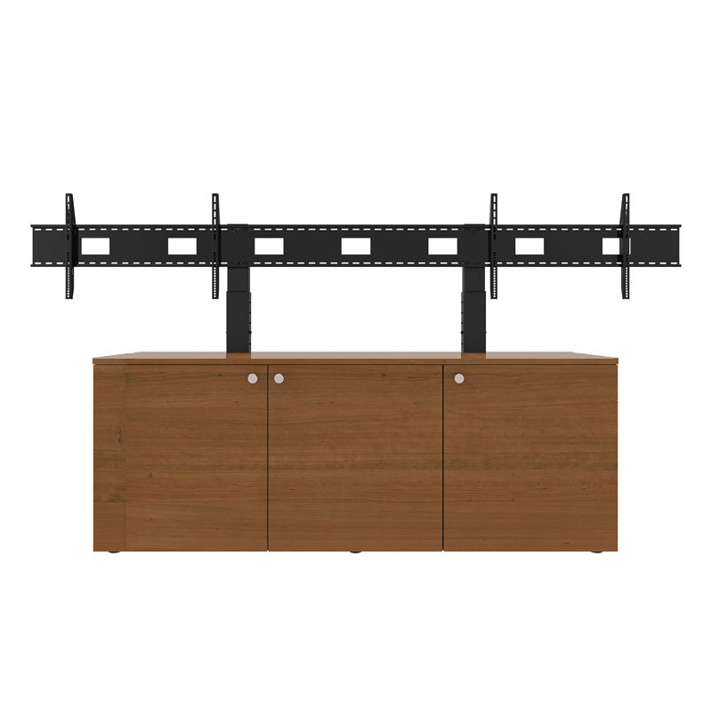 iCartTX Credenza CRED3L-DX, dual-display credenza stand front view