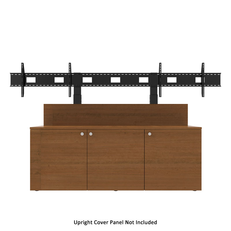 iCartTX Credenza CRED3L-DX, triple-display console mount above credenza