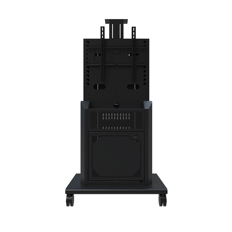 iCartTX Executive Series Mobile Media Cart RPS-800S, video conferencing cart rear cabinet view