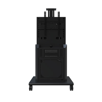 iCartTX Executive Series Mobile Media Cart RPS-800S, video conferencing cart rear cabinet view