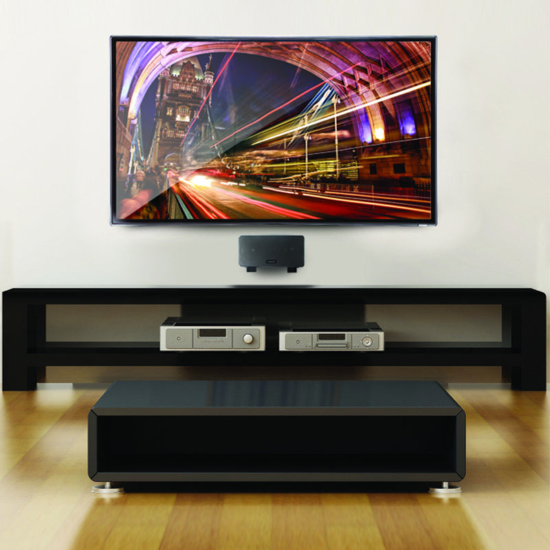 B-Tech Adjustable Center Channel Speaker Wall Mount BT15/B, speaker wall mount installed media room view