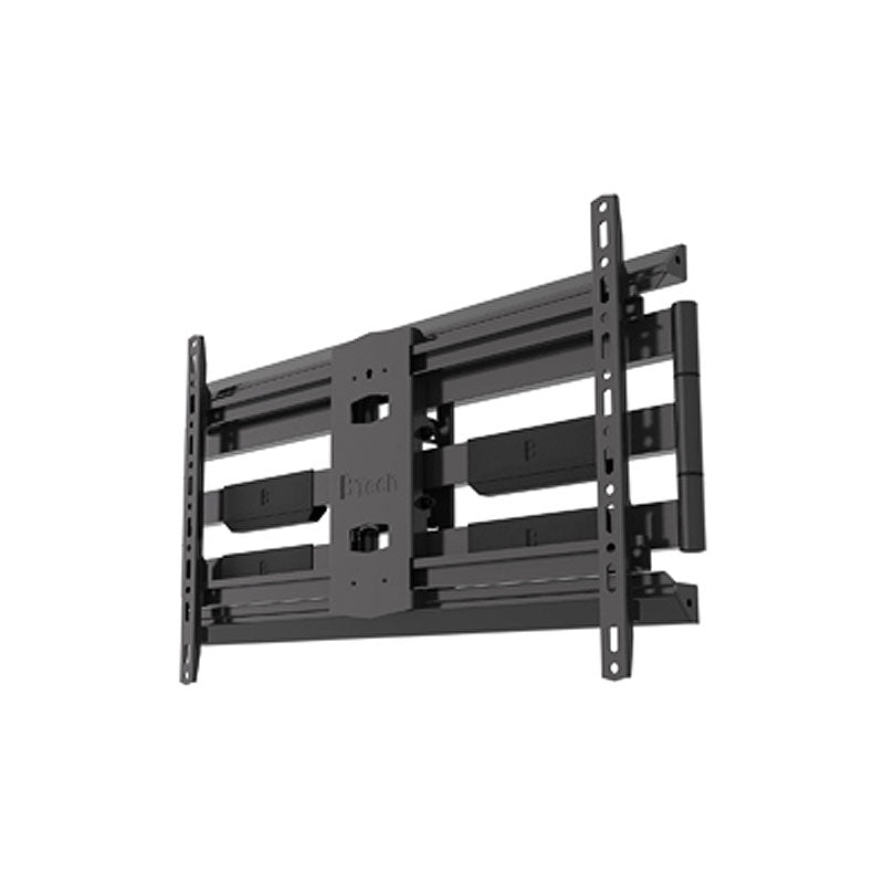 B-Tech Elements Plus Dual Arm TV Wall Mount BT5227/B, full-motion wall mount folded in a rear three-quarter view