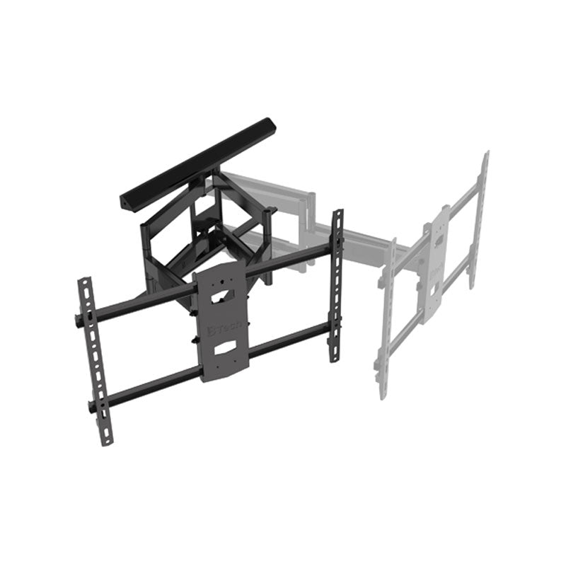 B-Tech Elements Plus Dual Arm TV Wall Mount BT5227/B, full-motion wall mount extended in a front three-quarter view