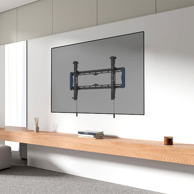 B-Tech Elements Tilt 600 XL TV Wall Mount BT5432/B, tilting wall mount installed behind display