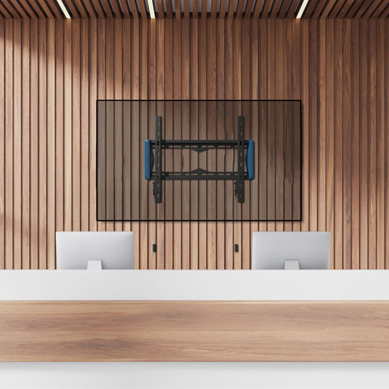 B-Tech Elements Large Fixed TV Wall Mount BT5441/B, wall mount installed behind a display in a reception area