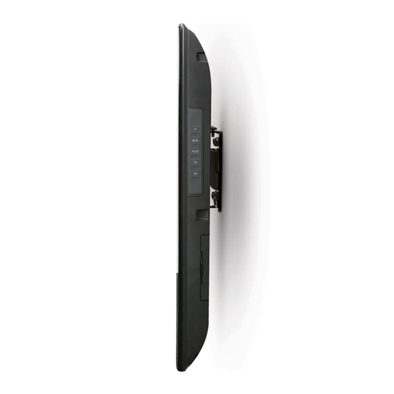 B-Tech Small Ultra-Slim Fixed TV Wall Mount BT7510/B, television on a compact wall mount in a side view
