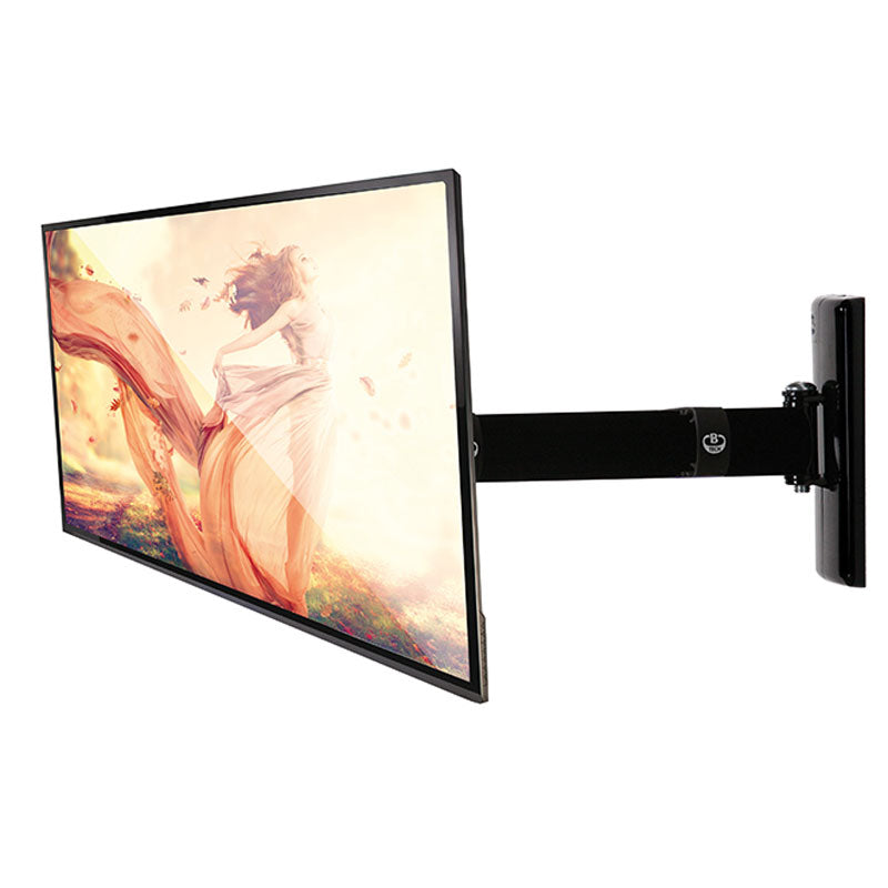B-Tech Small Single Arm TV Wall Mount BT7512/PB, articulating wall mount extended with display