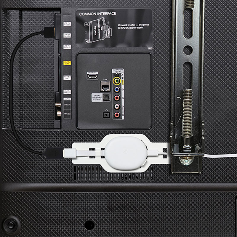 B-Tech Google Chromecast Universal TV Mount BT7781/W, media player mounted behind display