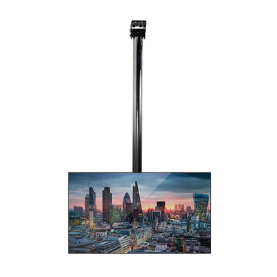 B-Tech System 2 Angled Ceiling or Wall Mount BT7808/B, ceiling-mounted display in suspended position
