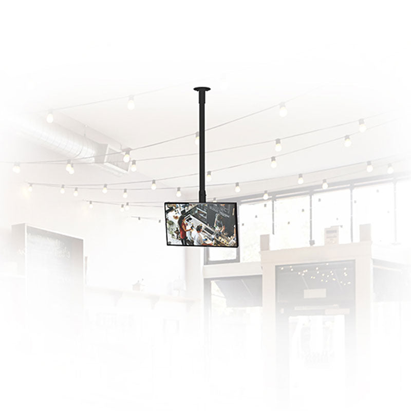 B-Tech System 2 Swivel Adapter BT7852/B, ceiling-mounted display installed in a lobby
