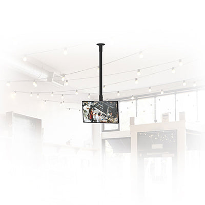 B-Tech System 2 Swivel Adapter BT7852/B, ceiling-mounted display installed in a lobby