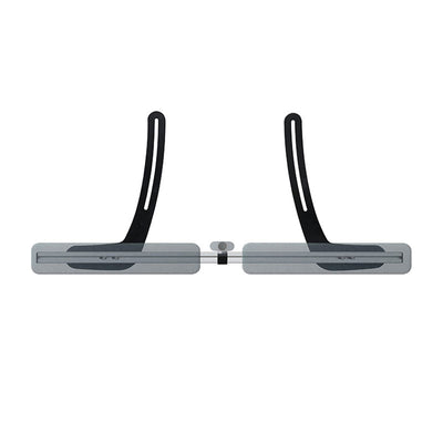 B-Tech VESA Mounting Kit BT7876/B, pair of black speaker stands with curved uprights