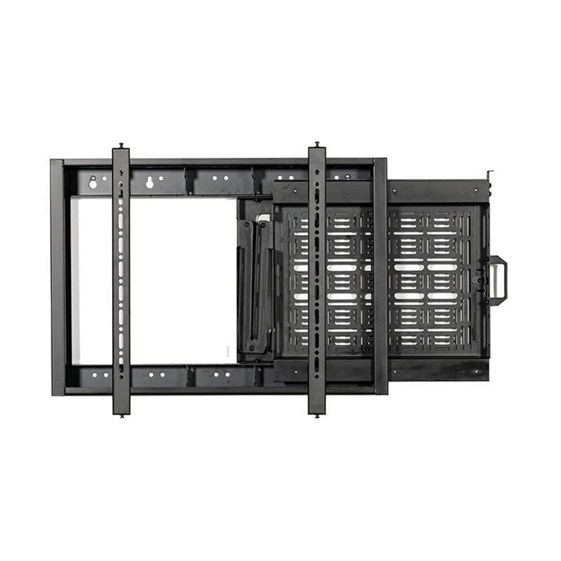B-Tech Large Fixed TV Wall Mount with Slide-Out Storage Tray BT7883/B, pull-out video wall mount rear view