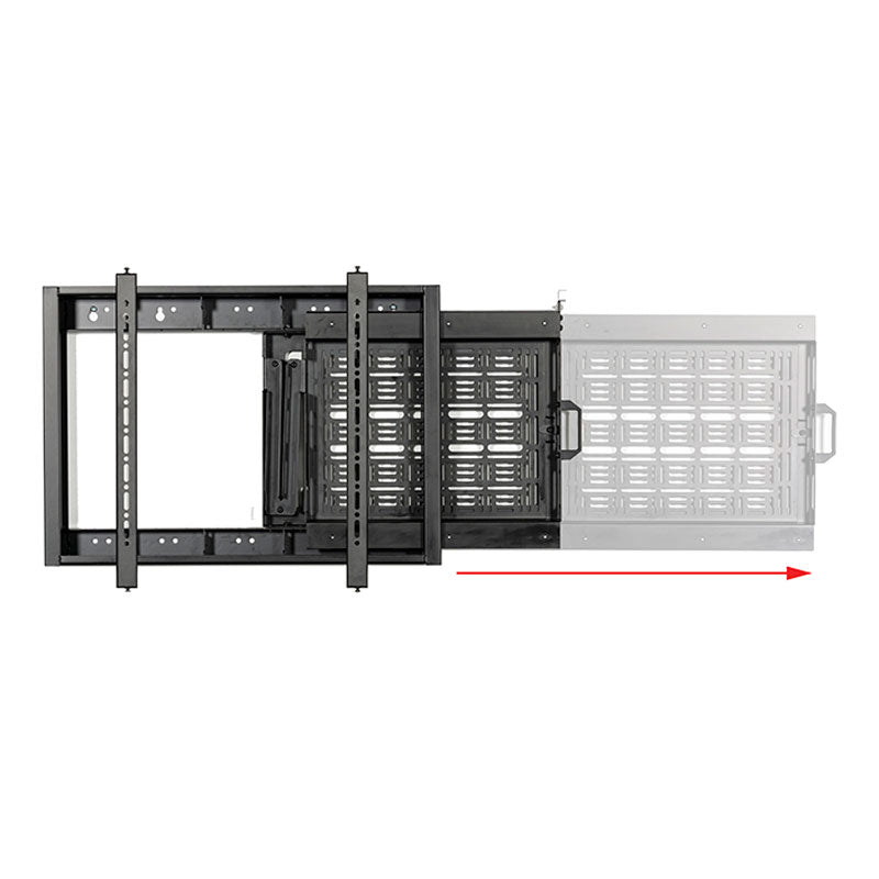 B-Tech Large Fixed TV Wall Mount with Slide-Out Storage Tray BT7883/B, video wall mount sliding extension