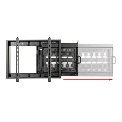 B-Tech Large Fixed TV Wall Mount with Slide-Out Storage Tray BT7883/B, video wall mount sliding extension