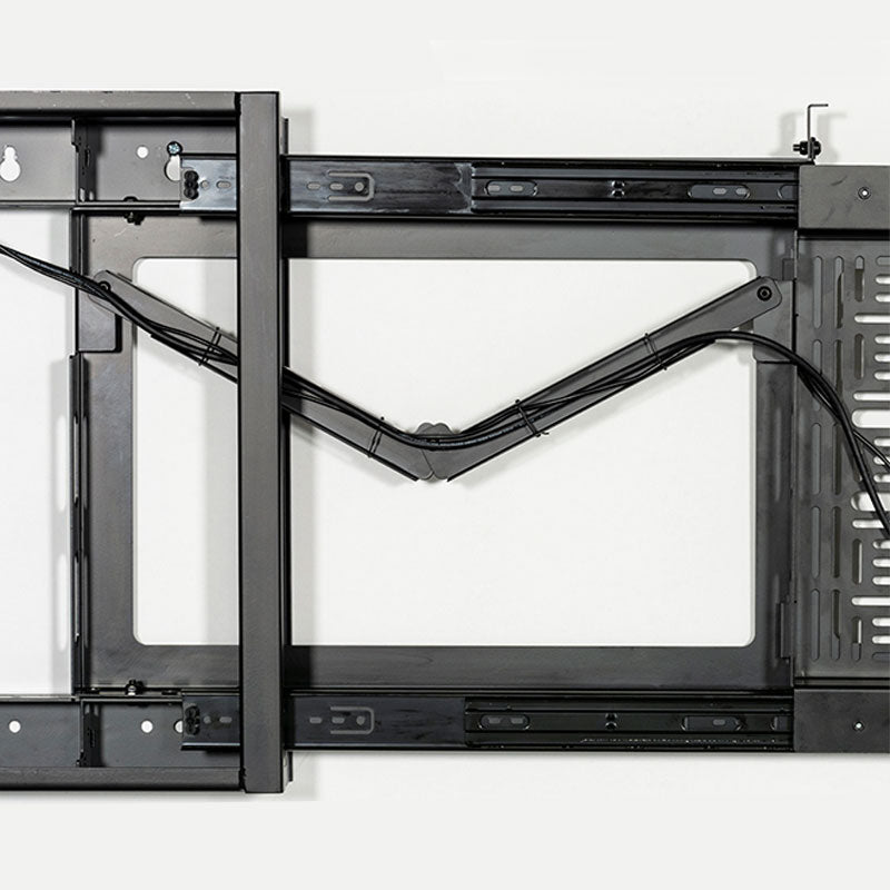 B-Tech Large Fixed TV Wall Mount with Slide-Out Storage Tray BT7883/B, video wall mount cable-management routing