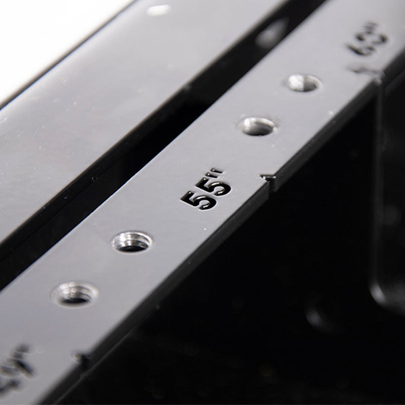 B-Tech Large Fixed TV Wall Mount with Slide-Out Storage Tray BT7883/B, display size adjustment marking detail