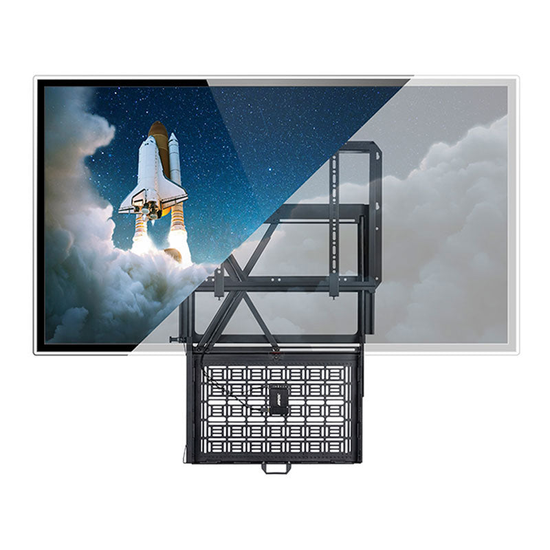 B-Tech XL Fixed TV Wall Mount BT7885/B, recessed mount positions shown through a transparent display